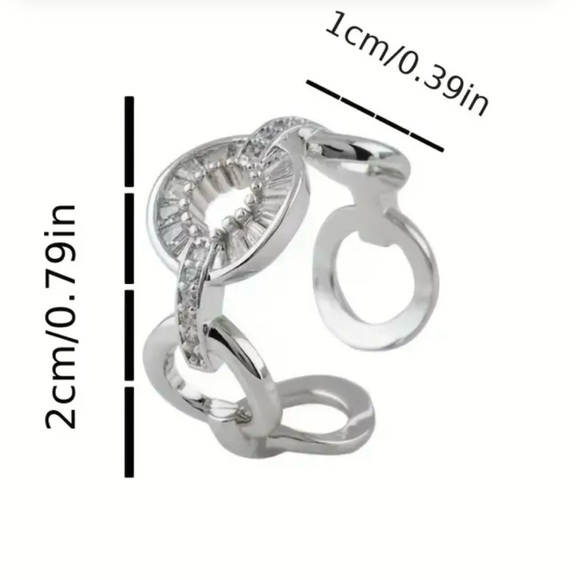 New, Adjustable Gold and Silver Hypoallergenic Women's Ring with Cubic Zirconia. - Picture 6 of 6